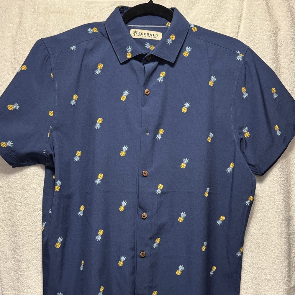 Coconuts by Matisse Men's Navy Pineapple Print Shirt